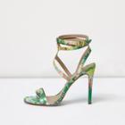 River Island Womens Floral Wide Fit Caged Strappy Sandals