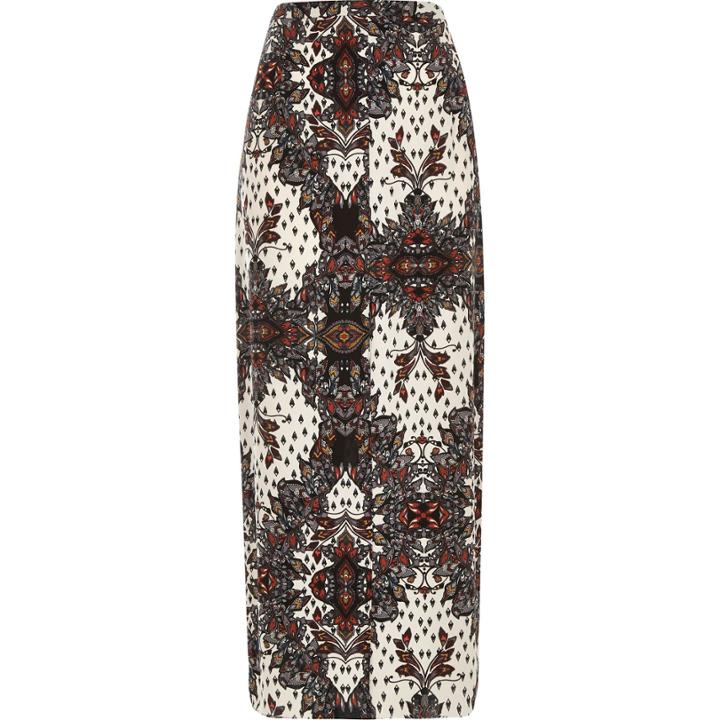 River Island Womens Tile Print Split Front Maxi Skirt