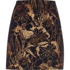 River Island Womens Floral Metallic Jacquard Mini Skirt