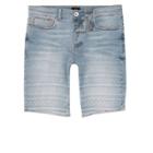 River Island Mens Aztec Fade Skinny Denim Shorts