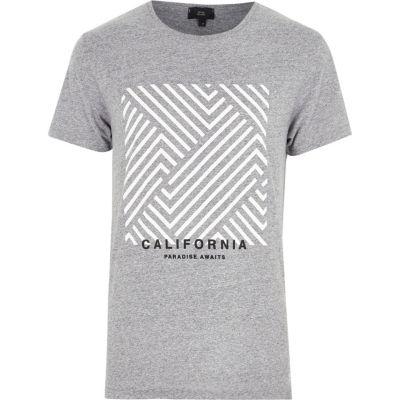 River Island Mens Marl 'california' Box Print T-shirt