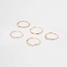 River Island Womens Gold Tone Delicate Ring Pack