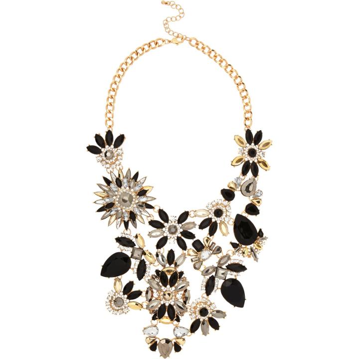 River Island Womens Statement Flower Embellished Necklace