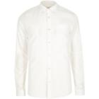 River Island Menswhite Cotton Muscle Fit Shirt