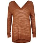 River Island Womens Rust Slouchy Knit V-neck Sweater