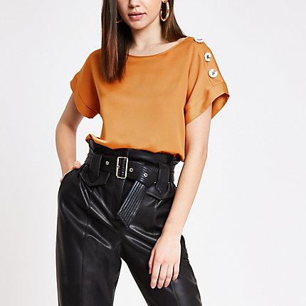River Island Womens Satin Short Sleeve T-shirt