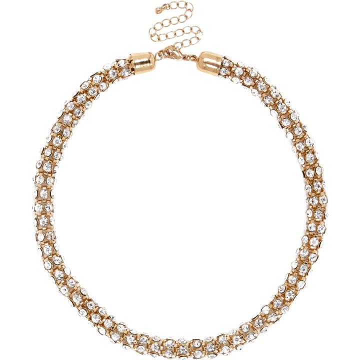 River Island Womens Gold Tone Embellished Rope Necklace