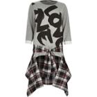 River Island Womens Print Sweatshirt With Tied Shirt Hem