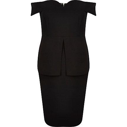 River Island Womens Plus Bardot Structured Midi Dress