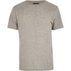 River Island Mensgrey Pattern Short Sleeve T-shirt
