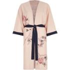 River Island Womens Floral Embroidered Belted Kimono
