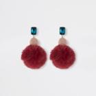 River Island Womens Tone Velvet Circle Drop Earrings