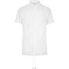 River Island Mens White Smart Drawstring Hem Short Sleeve Shirt