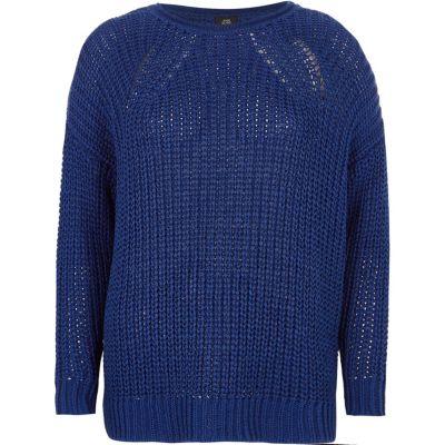 River Island Womens Rolled Crew Neck Fisherman Sweater