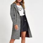 River Island Womens Petite Check Longline Coat