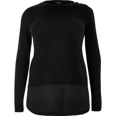 River Island Womens Plus Double Layer Shirt Sweater