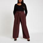 River Island Womens Plus Wide Leg Belted Trousers