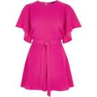 River Island Womens Short Flare Sleeve Tie Waist Playsuit