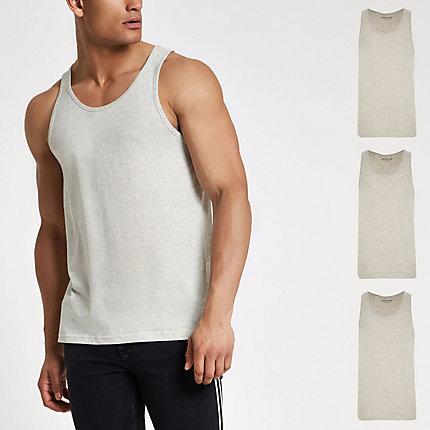 River Island Mens Tank 3 Pack