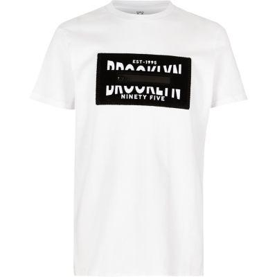 River Island Mens Boys 'brooklyn' Applique Zip T-shirt
