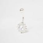 River Island Womens Silver Tone Floral Embellished Belly Bar