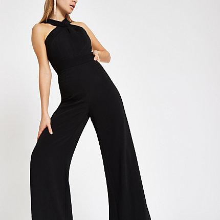 River Island Womens Cross Front Wide Leg Jumpsuit