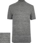 River Island Mens Stand Neck Textured Short Sleeve Sweater