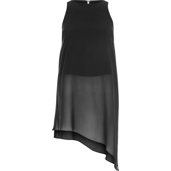 River Island Womens Longline Sheer Asymmetrical Tunic