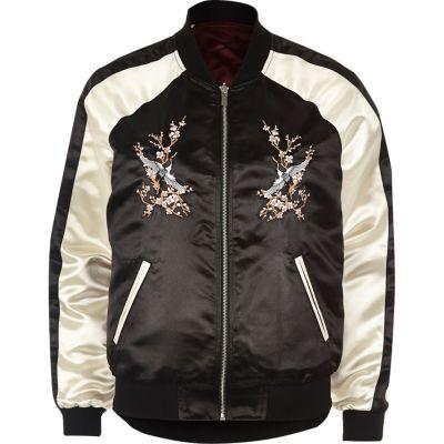 River Island Womens Satin Embroidered Reversible Bomber
