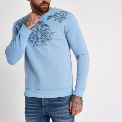 River Island Mens Embroidered Sweatshirt