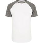 River Island Mens White Muscle Fit Raglan T-shirt