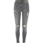 River Island Womens Star Print Distressed Molly Jegging