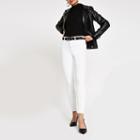 River Island Womens White Amelie Mid Rise Skinny Jeans