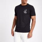 River Island Mens Embroidered Slim Fit Crew Neck T-shirt