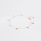 River Island Womens Rose Gold Tone Drop Anklet