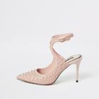 River Island Womens Studded Cut Out Pointed Court Shoe