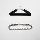River Island Womens Velvet '90s Tattoo Choker Pack