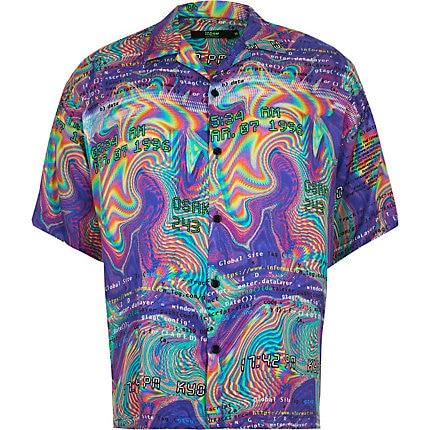 River Island Mens Jaded London Glitch Print Shirt