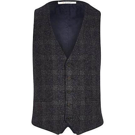 River Island Mens Farah Check Waistcoat