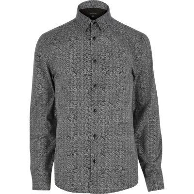 River Island Mens Smart Fine Print Shirt