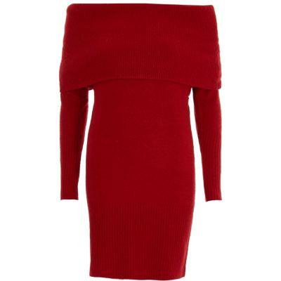 River Island Womens Bardot Knitted Dress