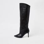 River Island Womens Wide Fit Leather Knee High Boots