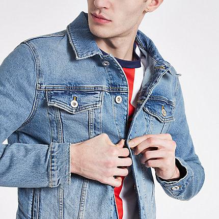 River Island Mens Wash Denim Jacket