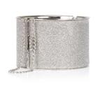 River Island Womens Silver Tone Glittery Cuff Bracelet
