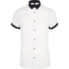 River Island Mens White Double Collar Slim Fit Shirt
