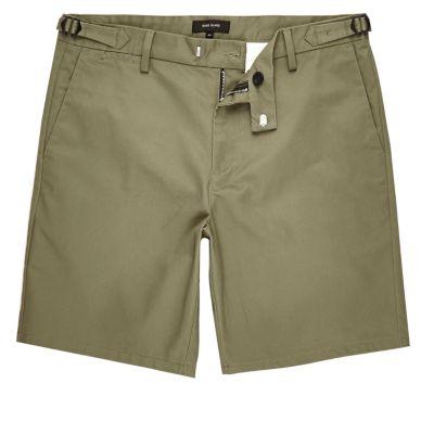 River Island Mens Slim Fit Chino Buckle Shorts