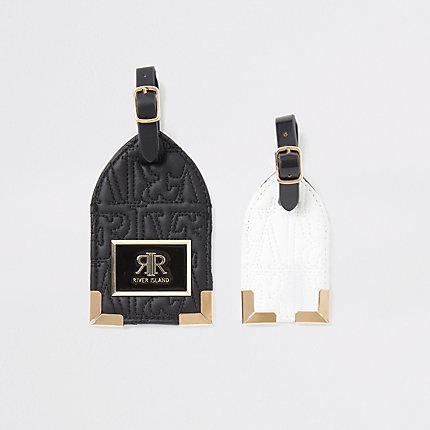 River Island Womens Mono Ri Embossed Luggage Tag Set