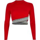 River Island Womens Contrast Print Trim Crop Top