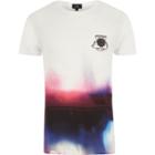 River Island Mens White Colour Fade Print Crew Neck T-shirt