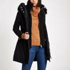 River Island Womens Faux Shearling Double Layer Coat